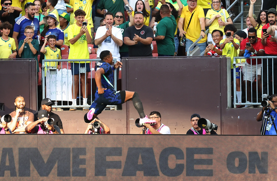 Endrick celebra gol na Seleção Brasileira antes da Copa (Foto: Reprodução / Instagram)
