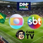 Audiência de Brasil e Noruega na Globo, SBT e CazéTV (Fotos: Reprodução / Canva / Montagem DM Mais TV)