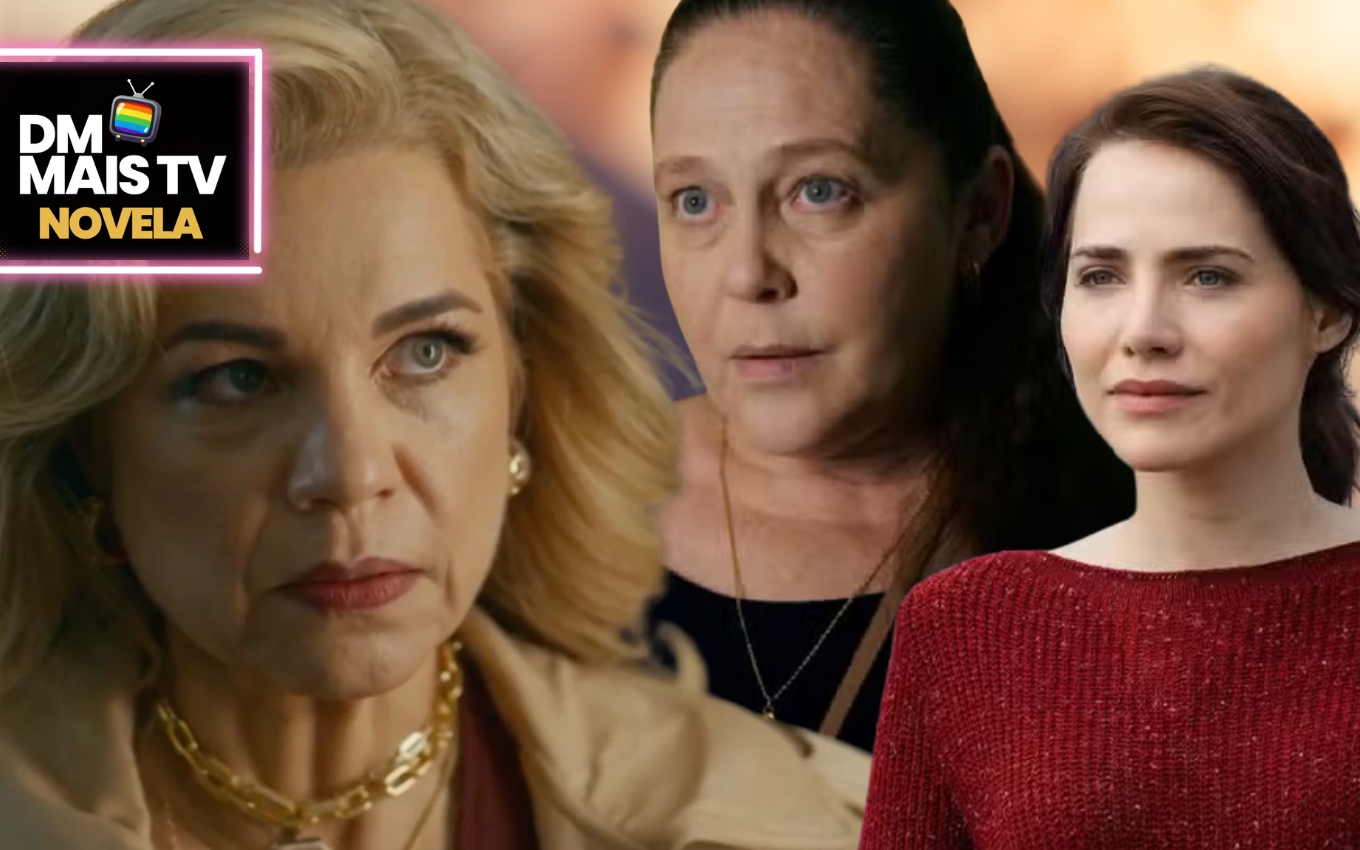 Pilar, Elisa e Adriana em Quem Ama Cuida (Fotos: Reprodução / Globo / Canva / Montagem DM Mais TV)