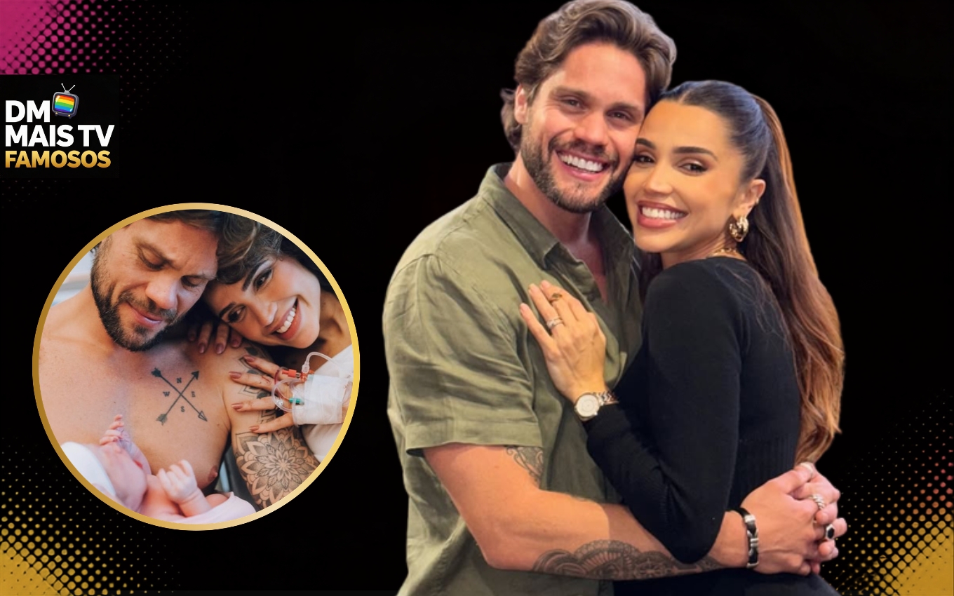 Paula Amorim deu à luz Marina, sua segunda herdeira com Breno Simões (Fotos: Reprodução / Instagram / Montagem DM Mais TV)