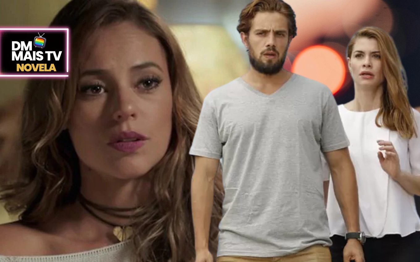 Melissa, Felipe e Lívia em Além do Tempo (Fotos: Reprodução / Globo / Montagem DM Mais TV)