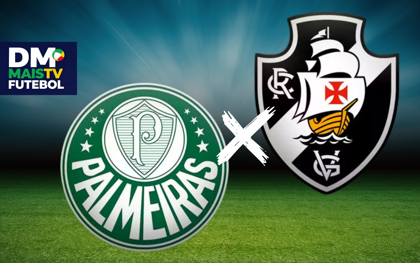 Vasco e Palmeiras se enfrentam neste domingo (23/08) (Fotos: Reprodução / Canva / Montagem DM Mais TV)