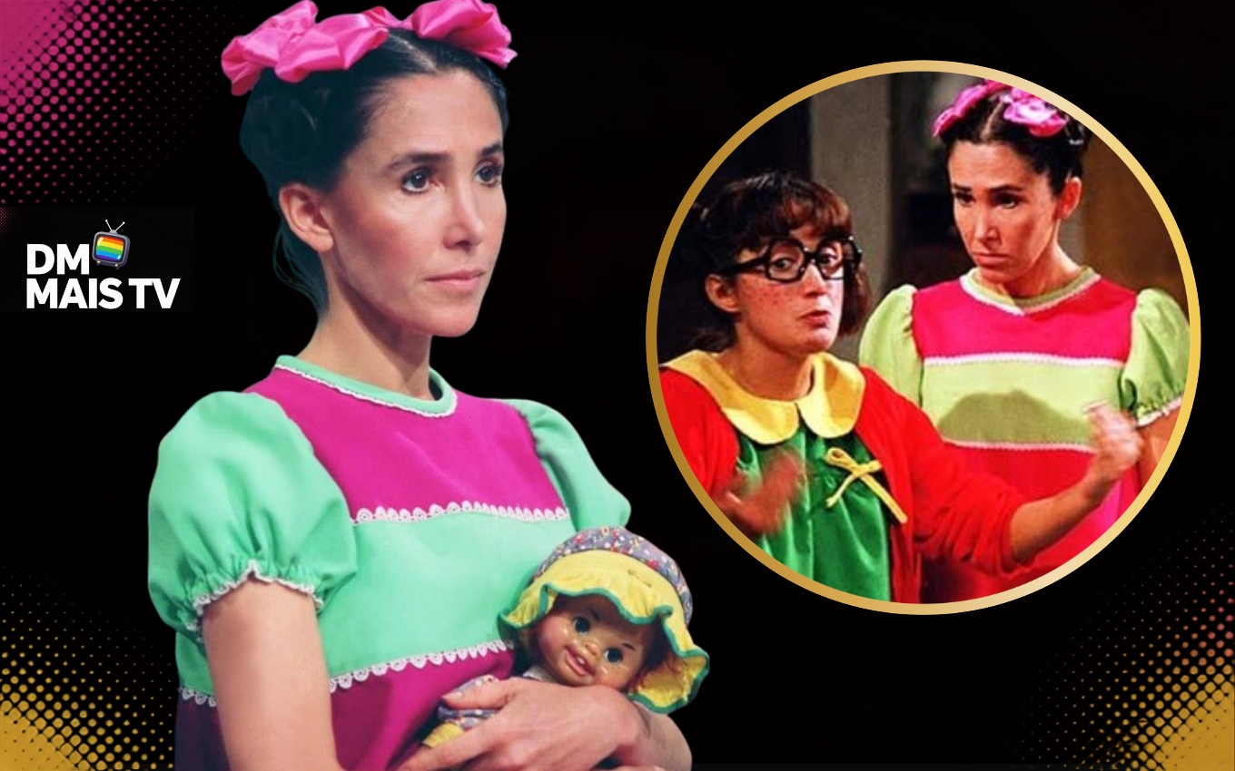 Pópis e Chiquinha no seriado Chaves (Fotos: Reprodução / SBT / Montagem DM Mais TV)