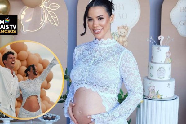 Larissa Tomásia no chá revelação do filho; ex-BBB se separou de Luciano Taborda, pai do bebê