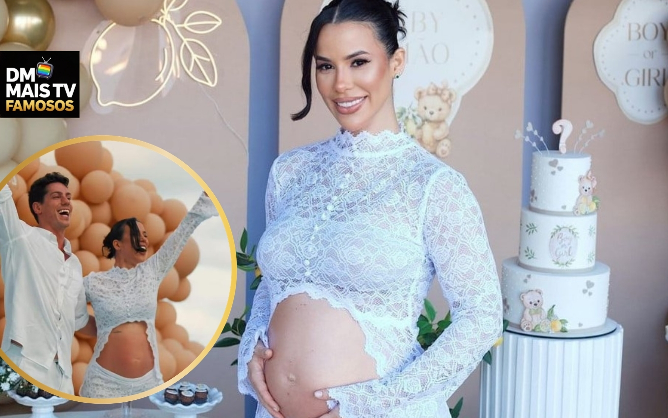 Larissa Tomásia no chá revelação do filho; ex-BBB se separou de Luciano Taborda, pai do bebê